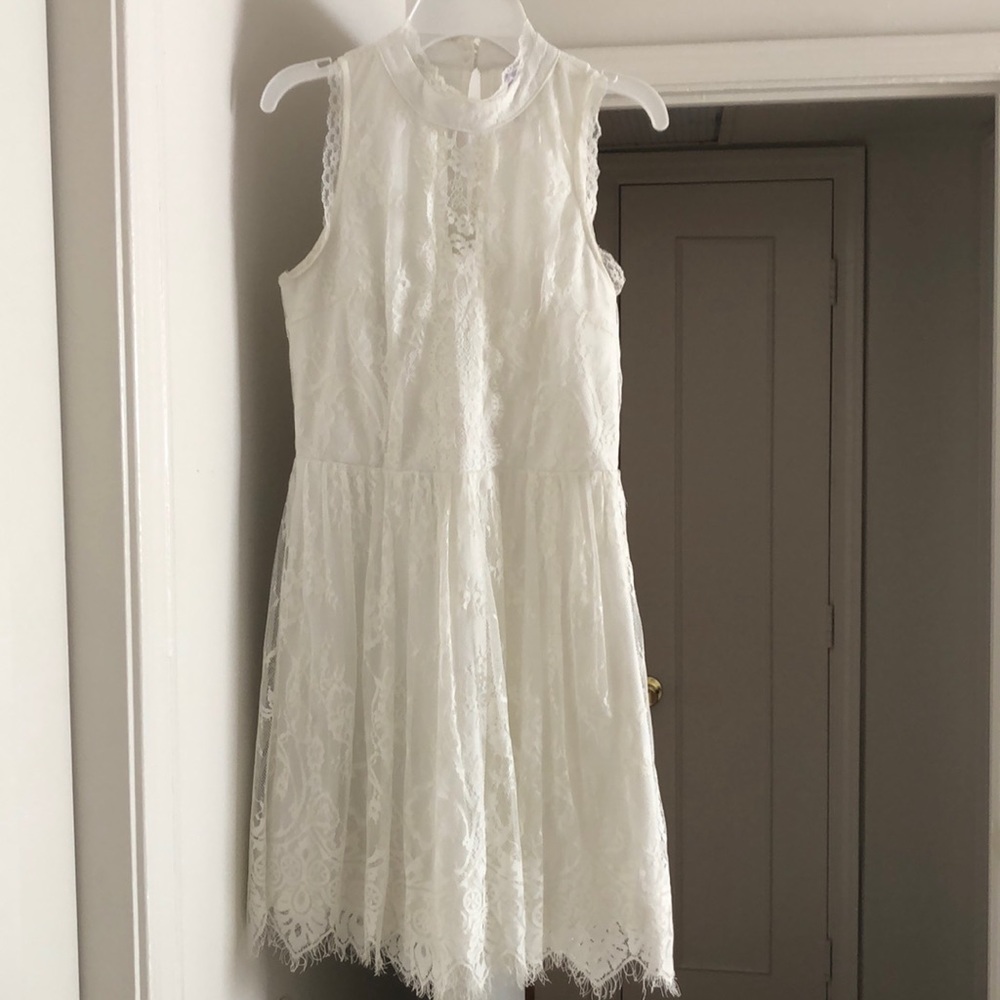 Pure white lace dress